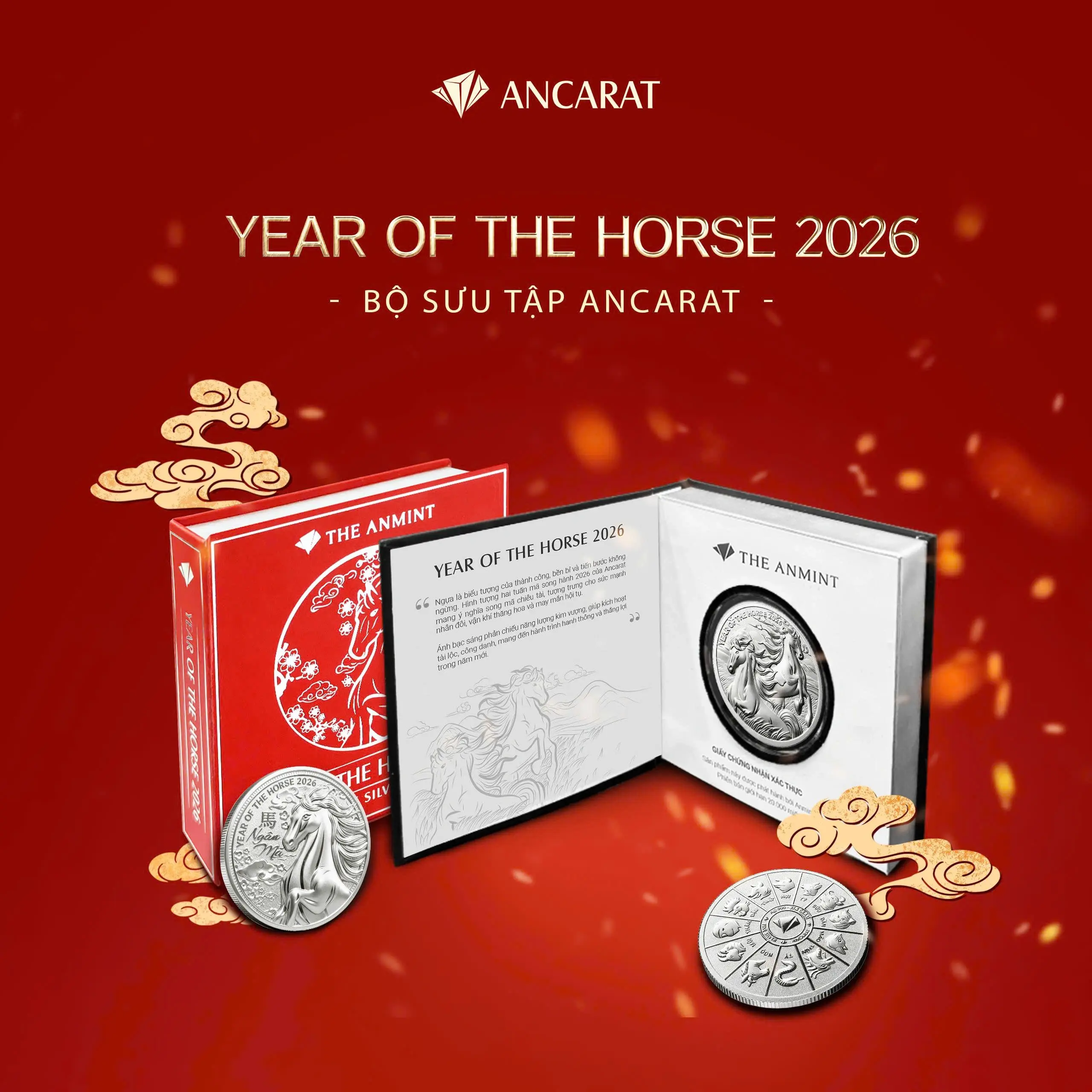 Bạc miếng Ancarat 1 lượng Year of the Horse là quà tặng phù hợp cho dịp năm mới