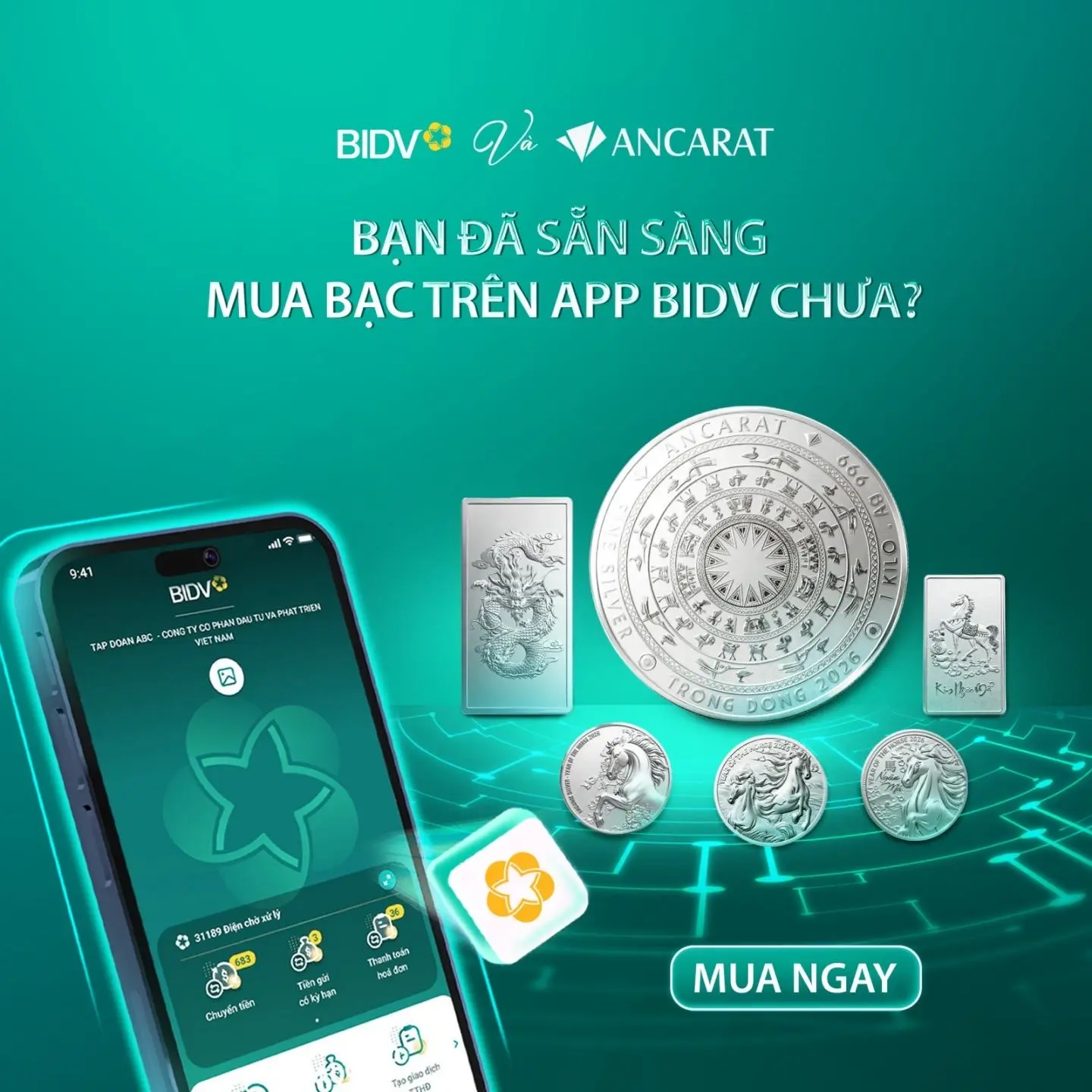 Giải pháp đầu tư bạc 4.0: An toàn - Minh bạch - Tiện lợi ngay trên ứng dụng BIDV SmartBanking.