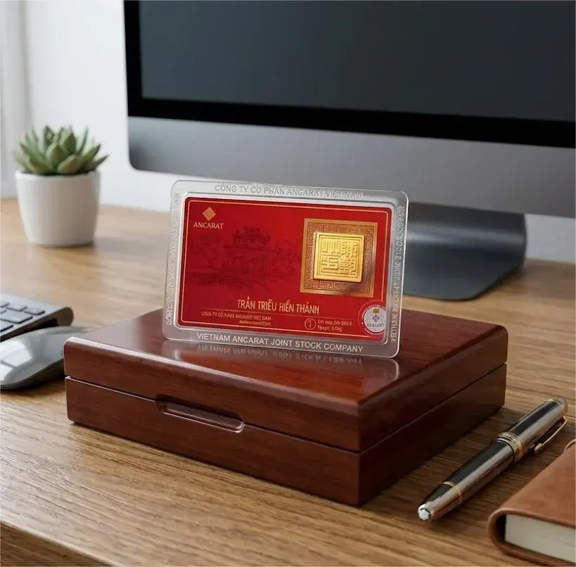 Vỉ vàng miếng Ancarat 1 chỉ Kim Ấn Trần Triều sang trọng và tinh xảo