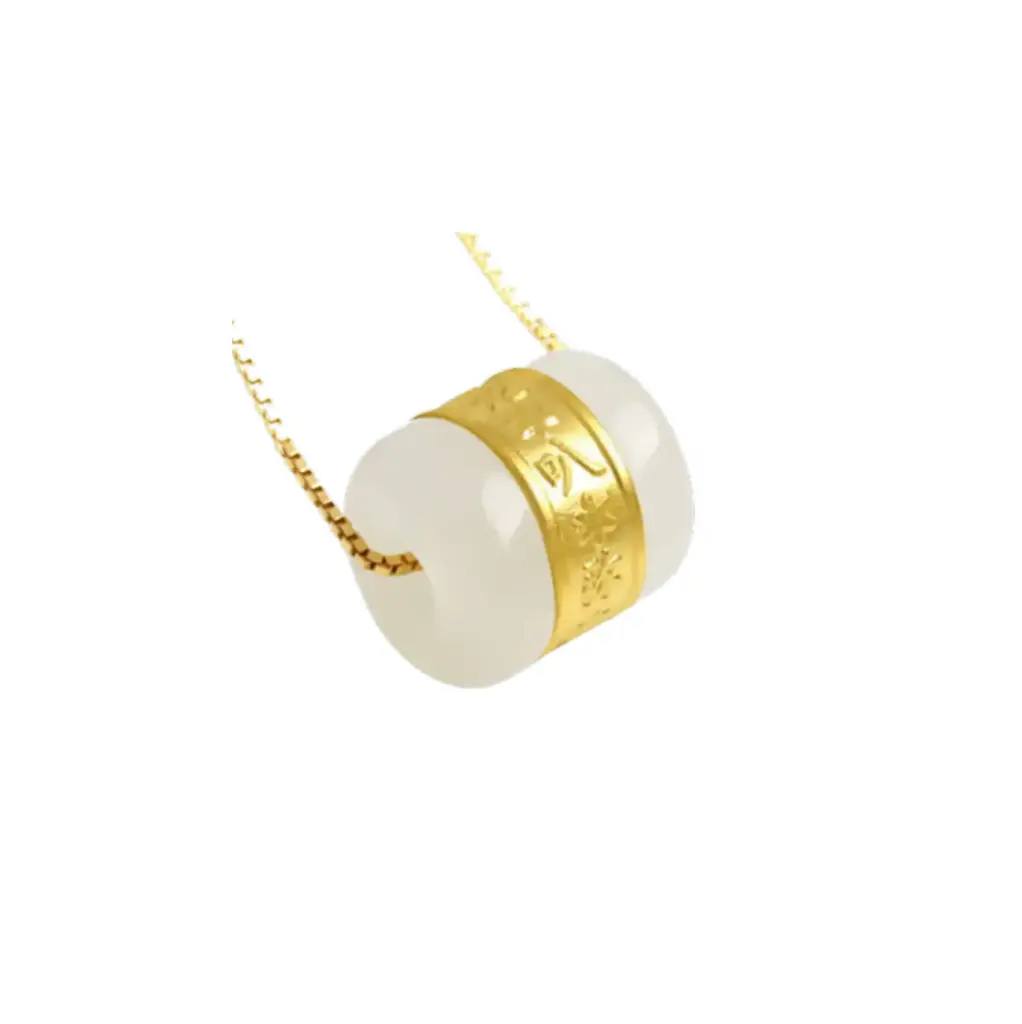 Hột Ngọc Bọc Vàng 24K Chú Bình An – Ngọc Trắng