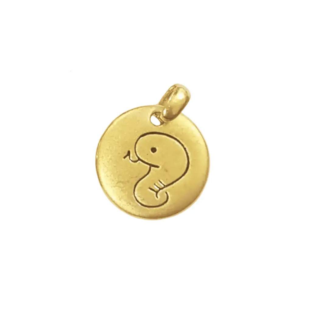 Mặt dây Vàng 24K Kim Tỵ tròn Phong Thủy