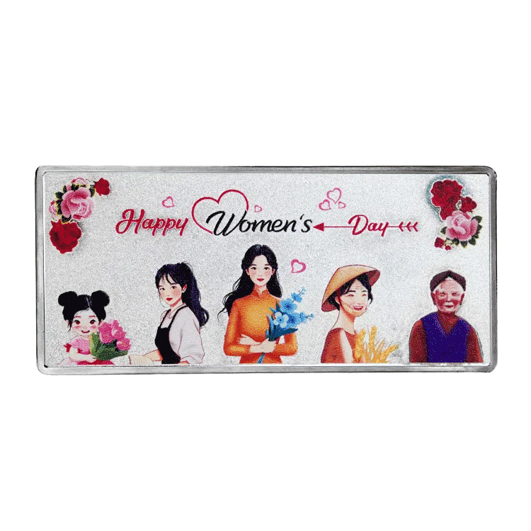 Happy Womans Day 5 chỉ .999 Silver Bar