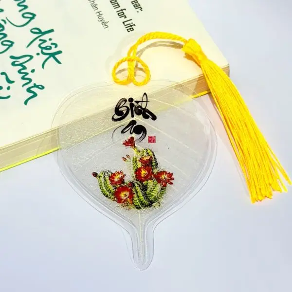 Lá Bồ Đề Thư Pháp Cây Xương Rồng Bình An