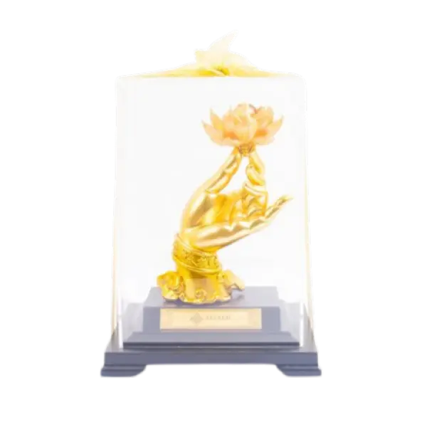 Tượng mạ vàng 24K Phật thủ liên hoa – Bình an – May mắn