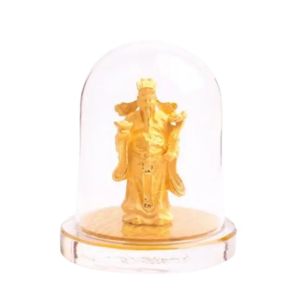 Tượng Mạ Vàng 24k Thần Tài Cầm Nén Vàng Để Bàn