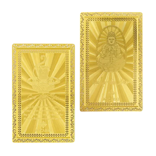 Thẻ Bùa Bình An Tuổi Thân Mạ Vàng