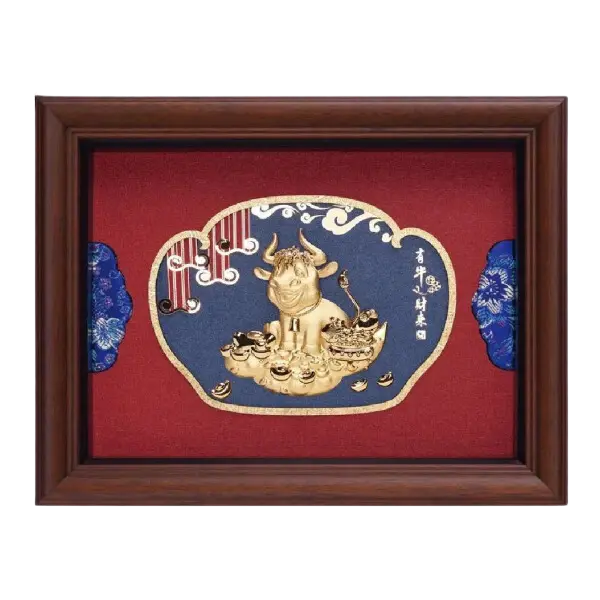 Tranh mạ vàng 24K Kim Sửu