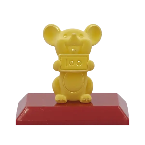 Tượng vàng 24K Kim Tí ôm tiền dollar