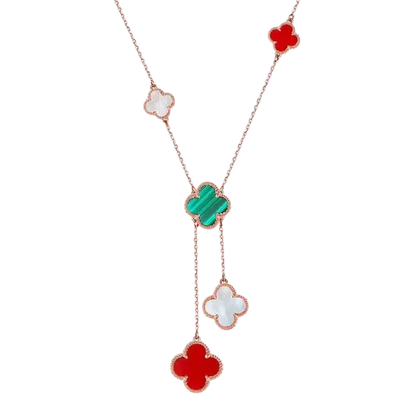 Dây chuyền vàng 18K Golden Leaf 5 hoa nhỏ – Nhiều màu