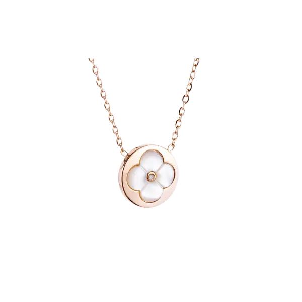 Dây chuyền Vàng 18K Golden Leaf – Mặt hình tròn