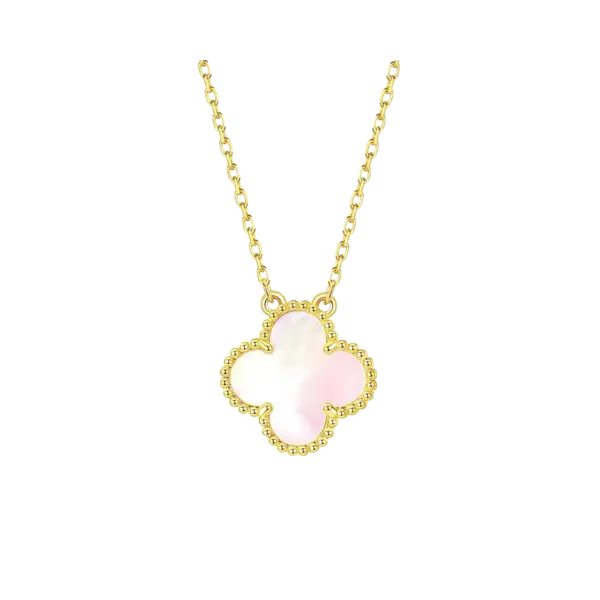 Dây chuyền vàng 18K Golden Leaf 15mm – Bản dày – Màu trắng