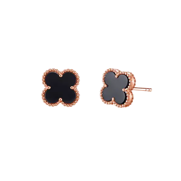 Bông tai vàng 18K Golden Leaf 9mm – Màu Đen