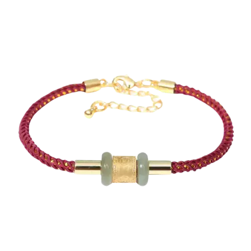 Vòng tay dây da phối charm ngọc bọc bạc cao cấp mix bạc