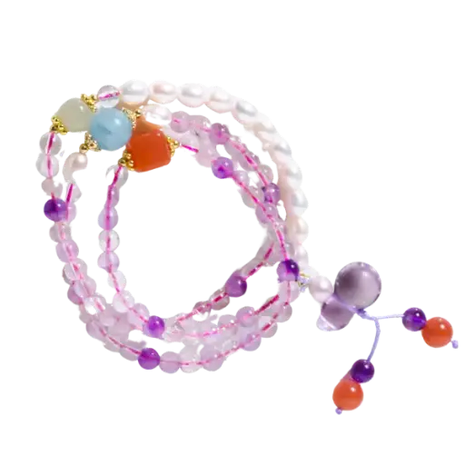 Vòng tay đá thạch anh tím mix vòng thời trang