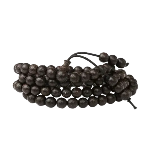 [ACR.VGTH.05] Vòng gỗ trầm hương đen 108 hạt phong thủy – Bình an – May mắn