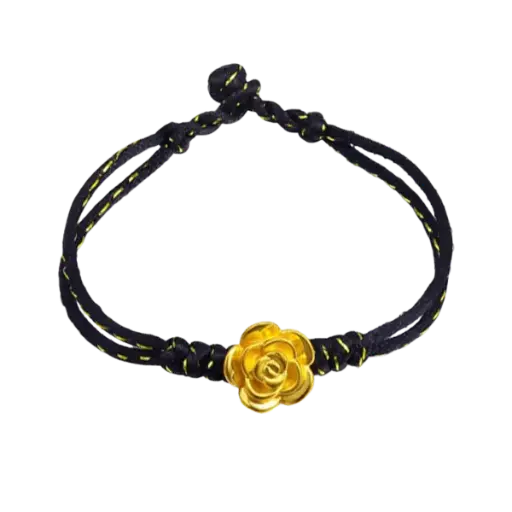 [AG9992.C067.004.0] Vòng tay Handmade Bông hồng Vàng 24K