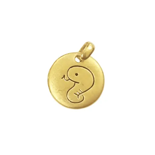 [AG9992.M006.015] Mặt dây Vàng 24K Kim Tỵ tròn Phong Thủy