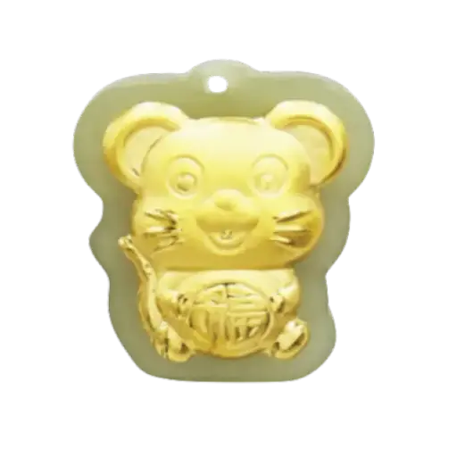 [AO9992.M001.005] Mặt Ngọc Phỉ Thúy Dát Vàng 24k Kim Tí