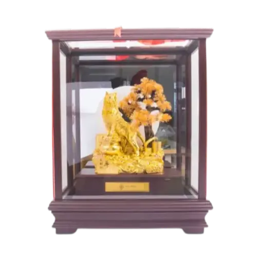 [AO9992.Q266.00065] Tượng mạ vàng 24k Kim dần bạch ngọc – May mắn – Tài lộc