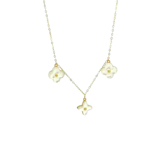 [AG7502.D168.702] Dây chuyền Vàng 18K Golden Leaf – Phối 3 hoa