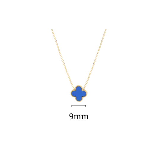 [AG7502.D168.503HA] Dây chuyền vàng 18K Golden Leaf 9mm (Bản dày) – Màu xanh dương