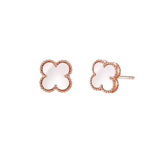 [AG7502.B168.501_WHI] Bông tai vàng 18K Golden Leaf 9mm – Màu Trắng